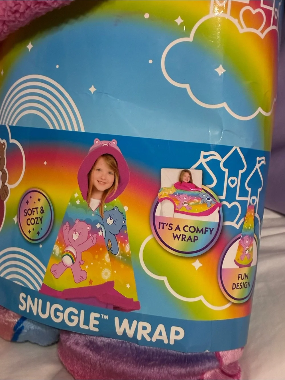 Care Bears Pink Plush Hooded Snuggle Wrap